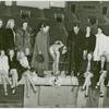 Amusements - Aquacade - Holm, Eleanor - At Aquacade dedication with Billy Rose and Grover Whalen