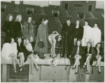 Amusements - Aquacade - Holm, Eleanor - At Aquacade dedication with Billy Rose and Grover Whalen