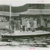 Amusements - Games and Rides - Miniature Boats - Man and woman in Queen Mary