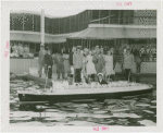 Amusements - Games and Rides - Miniature Boats - Man and woman in Queen Mary