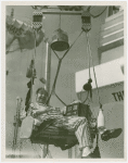 Amusements - Games and Rides - Parachute Jump - Comedy routine, smiling man