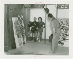 Amusements - Midway Activities - Man and woman in joke photography studio