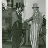 Amusements - Midway Activities - Uncle Sam - Shaking hands with Abraham Lincoln