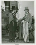 Amusements - Midway Activities - Uncle Sam - Shaking hands with Abraham Lincoln