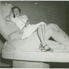 Amusements - Performers and Personalities - Irene Castle on statue at Brazil Pavilion