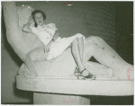 Amusements - Performers and Personalities - Irene Castle on statue at Brazil Pavilion