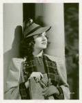 Amusements - Performers and Personalities - Constance Moore in wool coat and hat