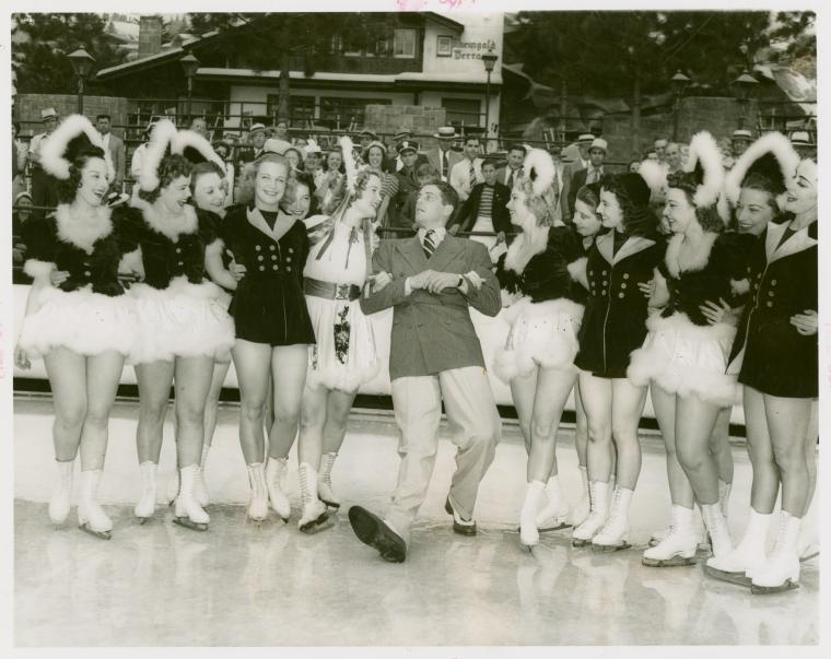  Jimmie Ellison and girls on ice skates