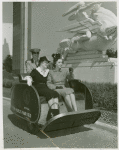 Amusements - Performers and Personalities - Marguerite Clark and Zasu Pitts in American Express push chair