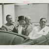 Amusements - Performers and Personalities - Bergen, Edgar - In car with Charlie McCarthy, Grover Whalen and Fiorello LaGuardia