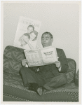 Amusements - Performers and Personalities - Cantor, Eddie - Studying song lyrics