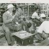 Amusements - Performers and Personalities - Fairbanks, Douglas Sr. and Jr. - Douglas Fairbanks Jr. eating with Frank Buck