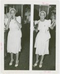 Amusements - Performers and Personalities - Lamour, Dorothy - Eating hot dog and drinking soda