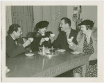 Amusements - Performers and Personalities - Musicians - Guy Lombardo and the Royal Canadians - Having tea with Grover Whalen and two women