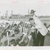 Amusements - Performers and Personalities - Musicians - Guy Lombardo and the Royal Canadians - Eating hot dog and signing autographs