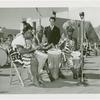 Amusements - Performers and Personalities - Musicians - Krupa, Gene and Algerian Drummers - Krupa watches drummers in Court of Peace