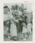 Amusements - Shows and Attractions - Frank Buck's Jungleland - Camels and elephant with man and girls