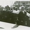 Amusements - Shows and Attractions - Frank Buck's Jungleland - Harvey Gibson playing game, Frank Buck observes