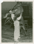 Amusements - Shows and Attractions - Frank Buck's Jungleland - Lions and Tigers - Frank Phillips hugging lion