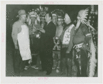 Amusements - Shows and Attractions - Wild West - Grover Whalen with Indians and man in apron