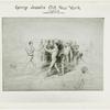 Amusements - Villages - Old New York - Sketch of men boxing