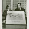 Amusements - Villages - Old New York - Grover Whalen holding sketch