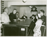 Amusements - Villages - Old New York - Woman tried in courtroom