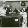 Amusements - Villages - Old New York - Woman tried in courtroom