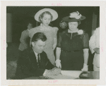 Arkansas Participation - Carl E. Bailey (Governor) with wife and daughter
