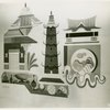 Art - Murals - Home Building Center, Cambodian Architecture (Louis Bouche, Allen Saalburg, Everett Henry)