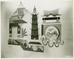 Art - Murals - Home Building Center, Cambodian Architecture (Louis Bouche, Allen Saalburg, Everett Henry)