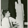Art - Sculpture - Federal Building Competition - Harry Poole Camden with winning sculpture, Unity