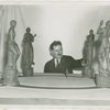Art - Sculpture - Four Freedoms (Leo Friedlander) - Leo Friedlander with Four Freedoms models