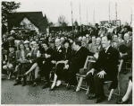 Art - Sculpture - To the Morrow (Gertrude Vanderbilt Whitney) - Gertrude Vanderbilt Whitney, Fiorello LaGuardia and Grover Whalen with others at dedication