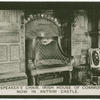 Old Speaker's chair, Irish House of Commons. Now in Antrim Castle.
