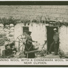 Spinning wool, with a Connemara wool wheel, near Clifden.