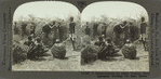 House-building by Masai Women, Their Husbands Looking On -- East Africa