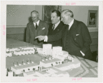 Argentina Pavilion - Grover Whalen and others looking at pavilion model