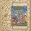 Ayyûb (Job) talks with the angel Jibrâ'îl, who comes to minister to his afflictions.