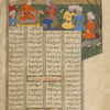 Rustam drinks wine with Kay Qubâd.
