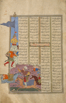 Rustam spears Pîlsam and lifts him into the air.