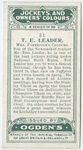 T.E. Leader, Mrs. Patridge's colours.