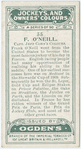 F. O'Neill, Capt. Jeff Cohn's colours.