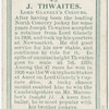 J. Thwaites, Lord Glanely's colours.