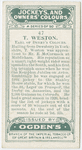 T. Weston, Earl of Derby's colours.