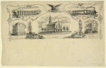 Post Office. Above, eagle, etc. To the left, above: High Bridge; below : Odd Fellow's Hall. To the right, above: Harlem Rail Road ; below: Gothic Hall. Decorative border. Underneath, left: No. 3