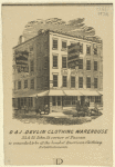 D & J. Devlin Clothing Warehouse, 33 & 35 John St. corner of Nassau, is conceded to be at the head of American clothing. Establishments.