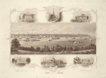New York. In centre, a View from Hoboken ; above, views of the Custom House, Broadway and Merchant's Exchange ; below, views of the City Hall, Crystal Palace and Chatham Square