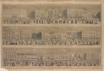 A panoramic view of Broadway, New York City, commencing at the Astor House. [Repeated under each one of the three pictures on this sheet]