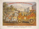 Above: Van Amburgh & Co's Great Golden Chariot. Below: Passing Union Square, New York. Weight 6000 lbs.--Cost $7000.00